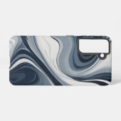 Swirls of white milk in dark blue samsung galaxy hoesje (Achterkant horizontaal)