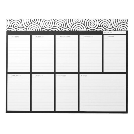 Swirls Organizer Deskpad Notitieblok (Voorkant)