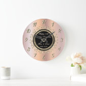 Swirls Ornamenten Roos Gold 50 Wedding Jubileum Grote Klok (Huis)