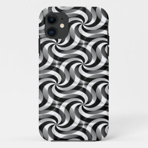 Swirls Pattern Art - zwart-wit iPhone 11 Hoesje