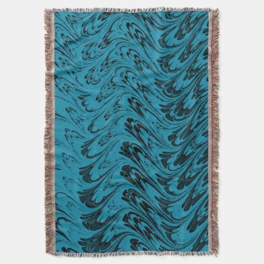  Swirls Turquoise Peacock Blauwgroen Afghaans Deken (Voorkant Verticaal)