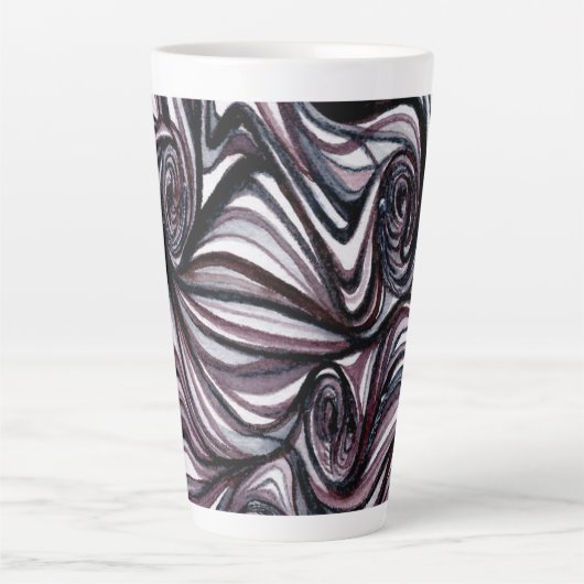 Swirls van zwart-wit Koffie op een 17 oz. lang Latte Mok (Voorkant)