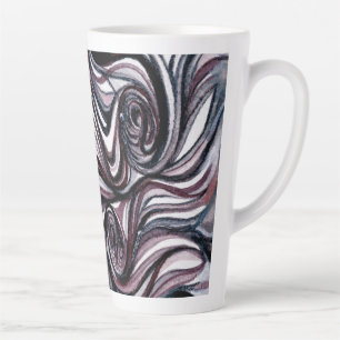 Swirls van zwart-wit Koffie op een 17 oz. lang Latte Mok