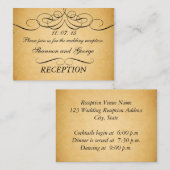 Swirls Vintage bruiloft receptie behuizing Kaart (Voorkant / Achterkant)