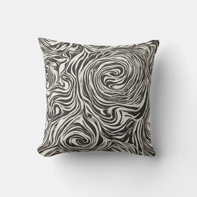 Swirls whirlpool Zwart-wit twists Kussen (Voorkant)