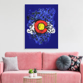 Swirly Abstract Colorado Flag Wall Canvas Afdruk (Insitu (Woonkamer))