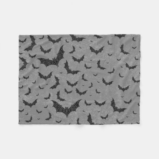 swirly bat swarm fleece deken (Voorkant (Horizontaal))