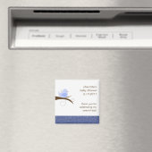 Swirly Bird Custom Baby shower Favor Magnet (Insitu (Vaatwasser))