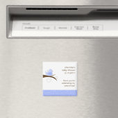 Swirly Bird Custom Baby shower Favor Magnet (Insitu (Vaatwasser))