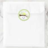 Swirly Bird (Groen) Wedding Circle Favor Sticker (Tas)