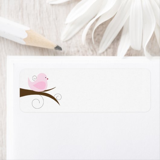 Swirly Bird Printable Adreslabel Etiket (Insitu)