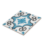 Swirly blauwgroen blauw Marokkaanse mediterrane st Tegeltje (Zijkant)
