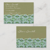 Swirly Bloemen Paisly Sage Groen Visitekaartje (Voorkant / Achterkant)