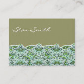 Swirly Bloemen Paisly Sage Groen Visitekaartje (Achterkant)