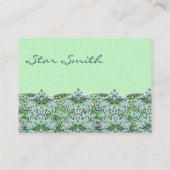 Swirly Bloemen Paisly Sage Groen Visitekaartje (Achterkant)