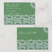 Swirly Bloemen Paisly Sage Groen Visitekaartje (Voorkant / Achterkant)