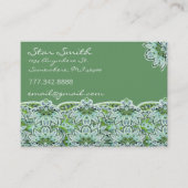Swirly Bloemen Paisly Sage Groen Visitekaartje (Voorkant)