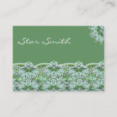 Swirly Bloemen Paisly Sage Groen Visitekaartje (Achterkant)