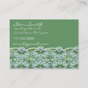Swirly Bloemen Paisly Sage Groen Visitekaartje