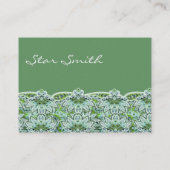 Swirly Bloemen Paisly Sage Groen Visitekaartje (Achterkant)