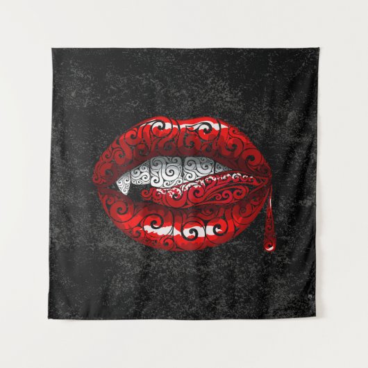 Swirly Bloody Kiss Wandkleed (Voorkant)