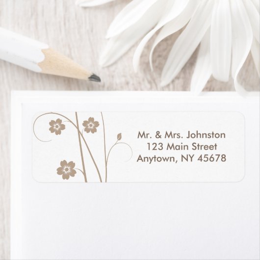 Swirly Blooms adreslabel Etiket (Insitu)