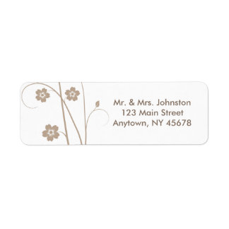 Swirly Blooms adreslabel Etiket