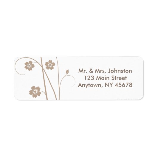 Swirly Blooms adreslabel Etiket (Voorkant)