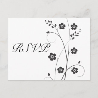Swirly Blooms RSVP-briefkaart Uitnodiging Briefkaart