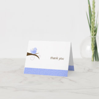 Swirly Blue Bird Note Kaart Bedankt Note Gevouwen