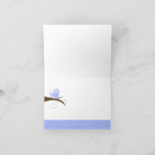 Swirly Blue Bird Note Kaart Bedankt Note Gevouwen (Binnen)
