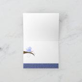 Swirly Blue Bird Note Kaart Bedankt Note Gevouwen (Binnen)