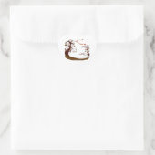 Swirly boom met vliegende vogels grafisch hart sticker (Tas)