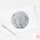 Swirly Bord Wit en Blauw Roos Wedding Stickers (Envelop)