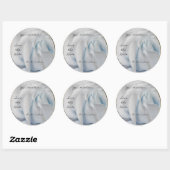 Swirly Bord Wit en Blauw Roos Wedding Stickers (Vel)