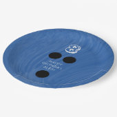 Swirly Bowling Ball | Kleur, leeftijd, naam kiezen Papieren Bordje (Gekanteld)