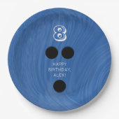 Swirly Bowling Ball | Kleur, leeftijd, naam kiezen Papieren Bordje (Voorkant)
