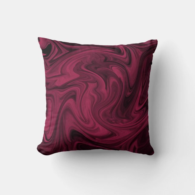 Swirly Burgundy Abstract Kussen (Voorkant)