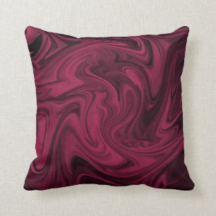 Swirly Burgundy Abstract Kussen