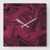 Swirly Burgundy Abstract Vierkante Klok (Voorkant)