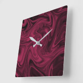 Swirly Burgundy Abstract Vierkante Klok (Hoek)
