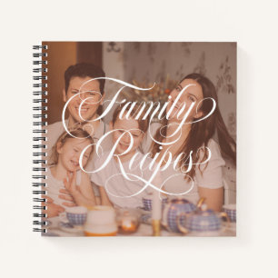 Swirly Calligraphy Familie Recepten Foto Notitieboek
