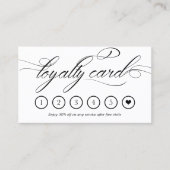 Swirly Calligraphy Loyalty Kaart Visitekaartje (Voorkant)