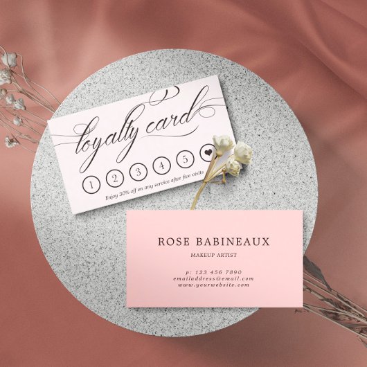 Swirly Calligraphy Loyalty Kaart Visitekaartje