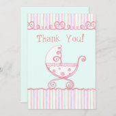 Swirly Carriage & Hearts, Baby Dank u Notities (Voorkant / Achterkant)