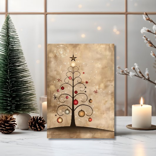 Swirly Christmas Tree Magic with Dancing Ornament  Kaart
