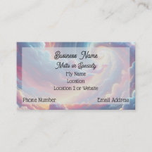 Swirly Cloud Visitekaartje in Roze, Blauw & Paarse