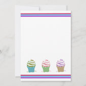 Swirly Cupcakes Birthday Party Invitation Kaart (Achterkant)