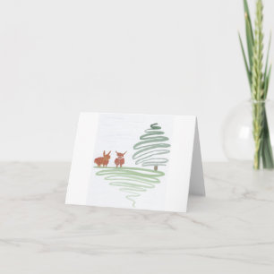 Swirly Curly Coos Highland koeien Card Kaart