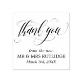 Swirly dank u - Bruiloft Rubberstempel (Afrduk)